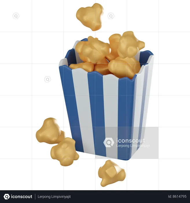 Boîte de pop-corn  3D Icon