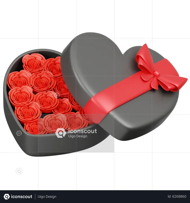 Boîte à roses  3D Icon