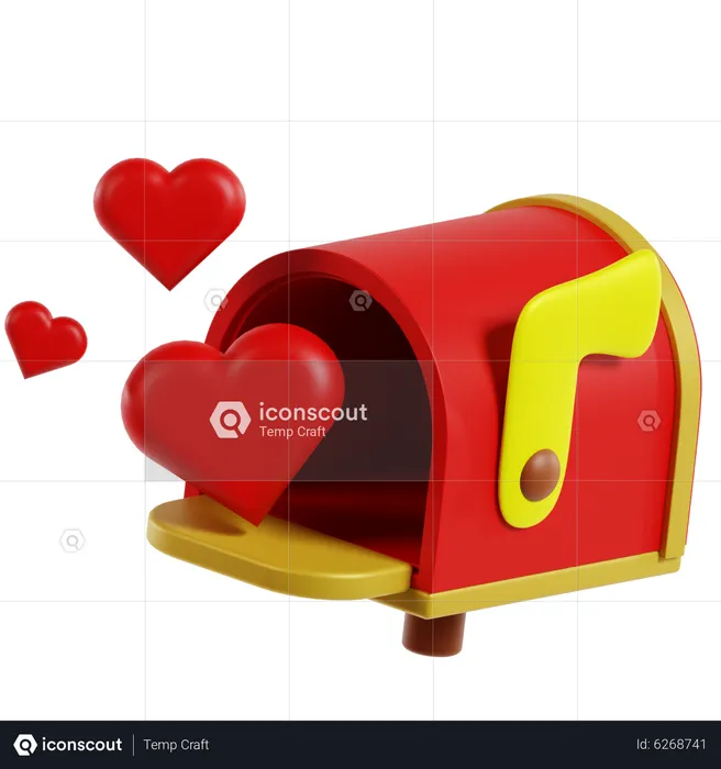 Boîte aux lettres de la Saint-Valentin  3D Icon