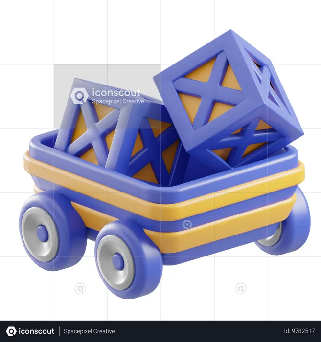 Chariot-boîte  3D Icon