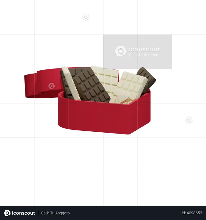 Boîte de chocolat pour la Saint-Valentin  3D Illustration