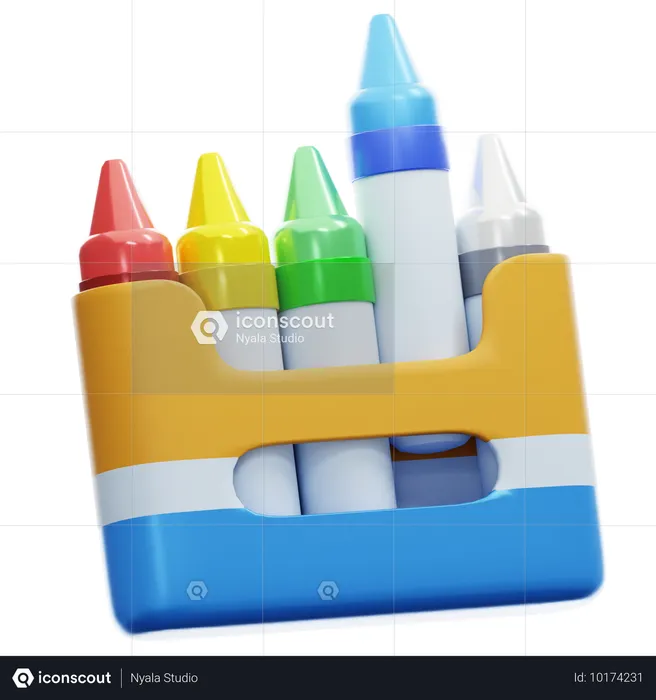 Boîte de crayons de couleur  3D Icon