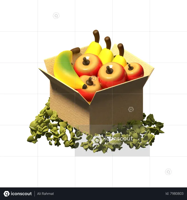 Boîte de fruits  3D Icon