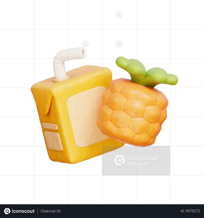 Boîte de jus d'ananas  3D Icon