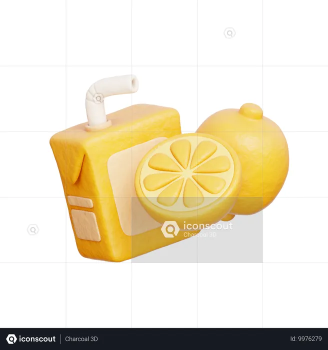 Boîte de jus de citron  3D Icon