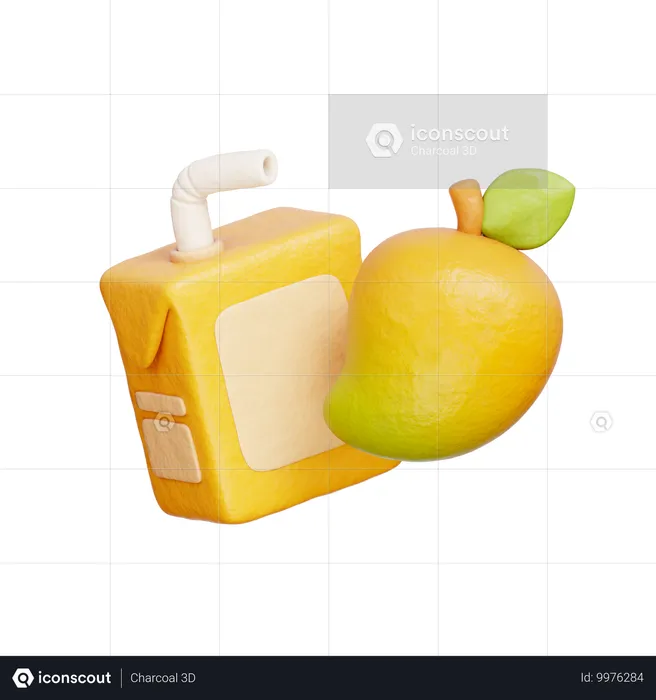 Boîte de jus de mangue  3D Icon