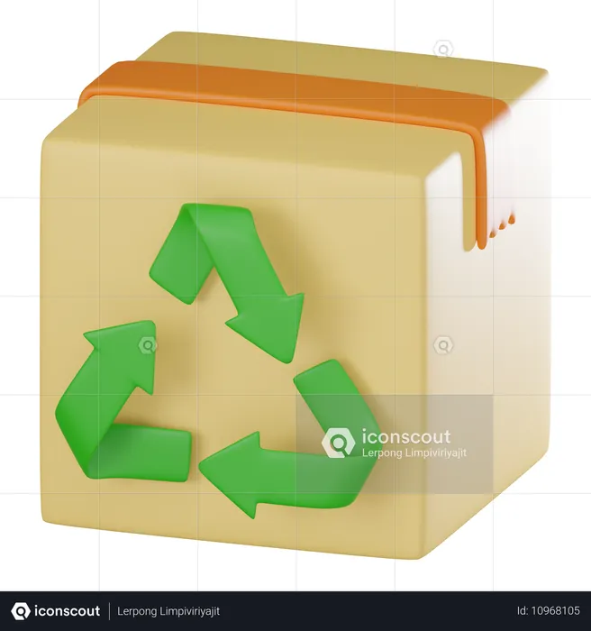 Boîte de recyclage  3D Icon