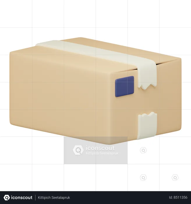 Boîte en carton verrouillée  3D Icon