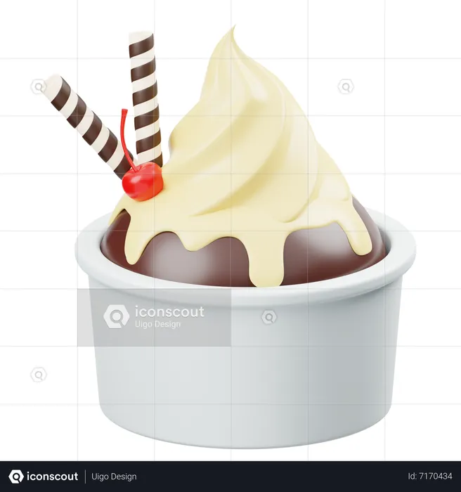 Bol de crème glacée  3D Icon