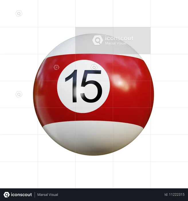 Bola de bilhar 15  3D Icon