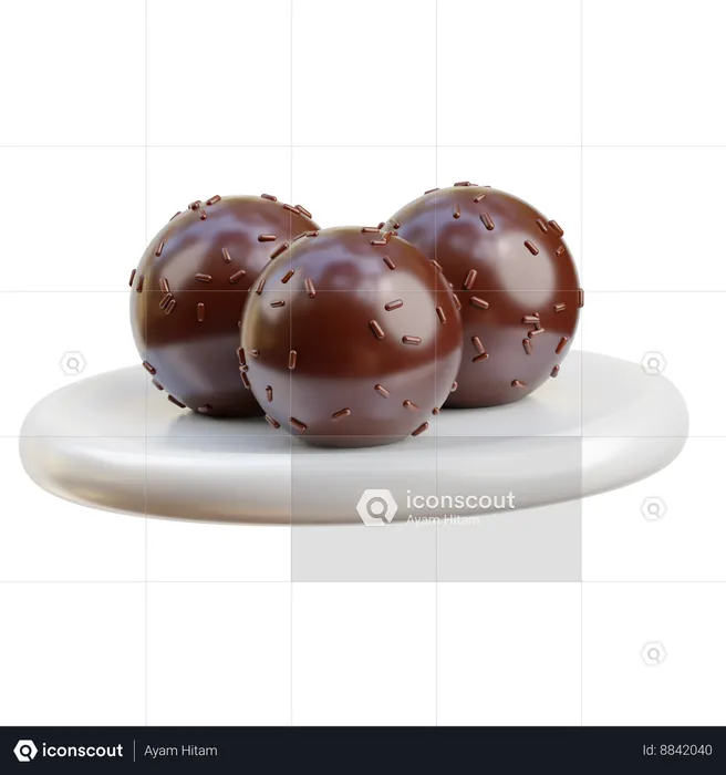 Bola de chocolate  3D Icon