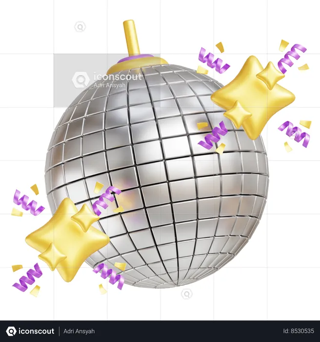 Bola de discoteca  3D Icon