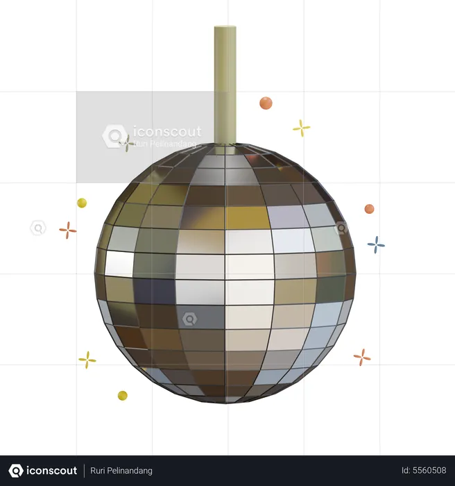 Bola de discoteca  3D Icon