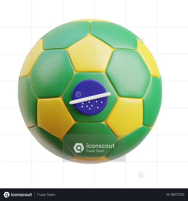 Bola de futebol do brasil  3D Icon