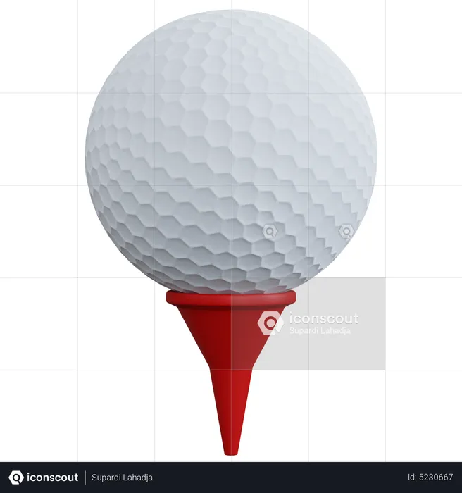 Bola de golfe com alfinete  3D Icon
