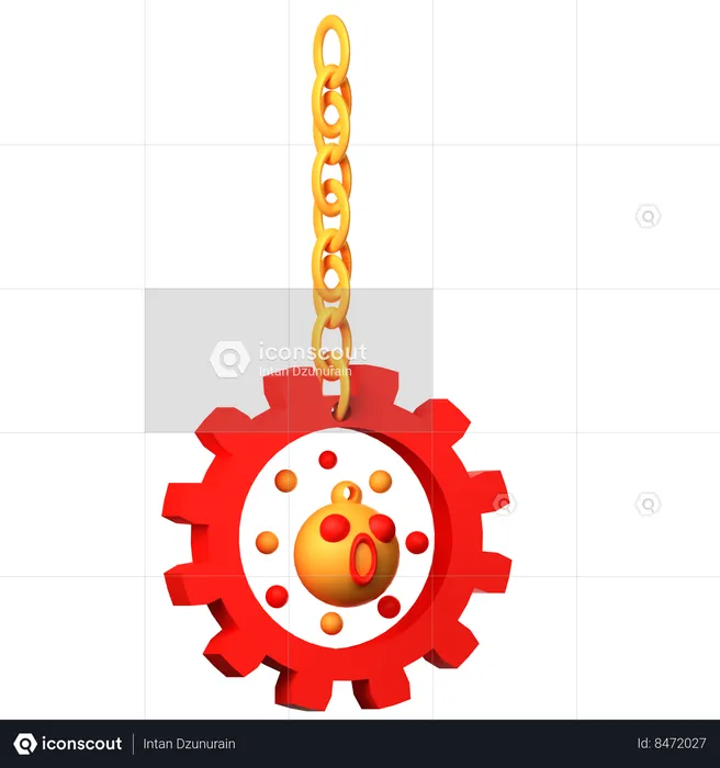 Bola de Natal está pendurada na parede  3D Icon