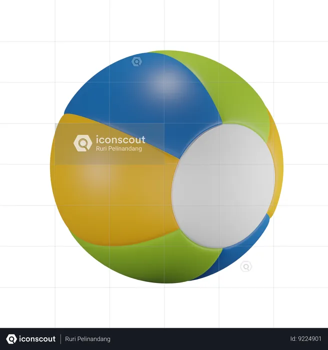 Bola de praia  3D Icon
