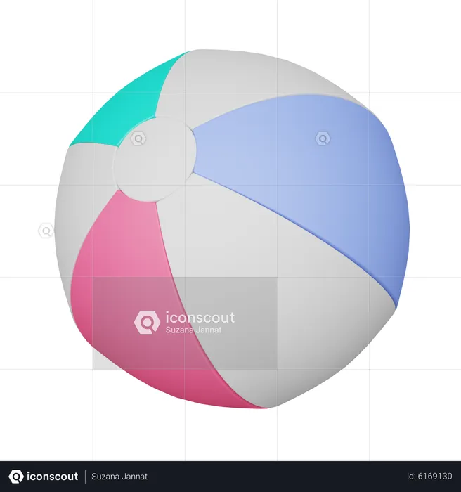 Bola de praia  3D Icon