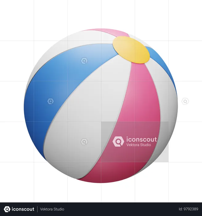 Diversão de verão com bola de praia para crianças  3D Icon