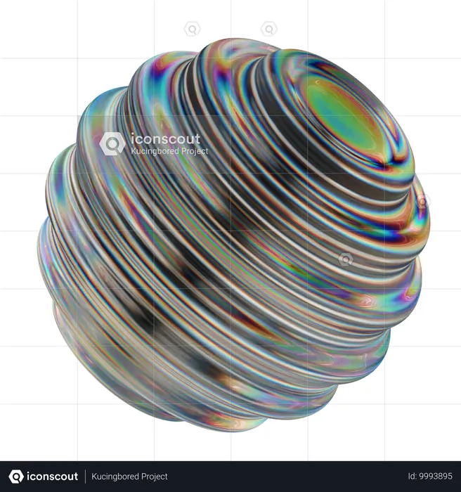 Forma abstracta de bola espiral  3D Icon