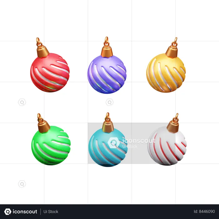 Bolas de navidad  3D Icon