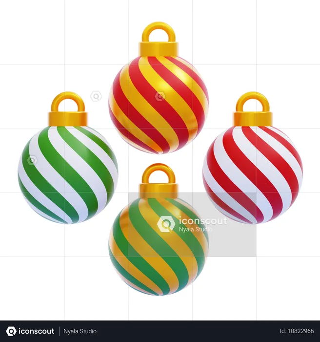 Bolas de navidad  3D Icon