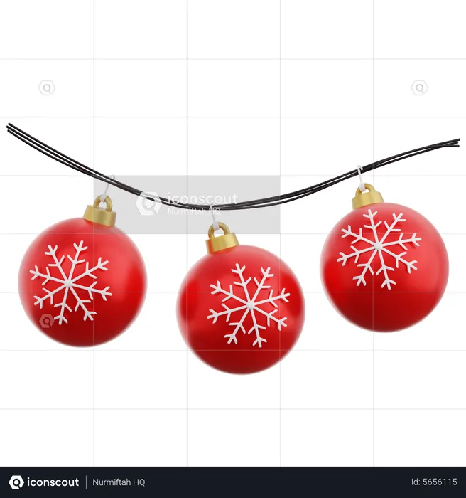 Decoración de bolas de navidad  3D Icon