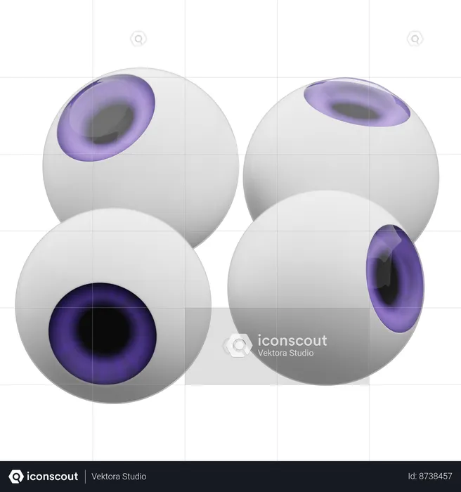 Bolas de ojos  3D Icon