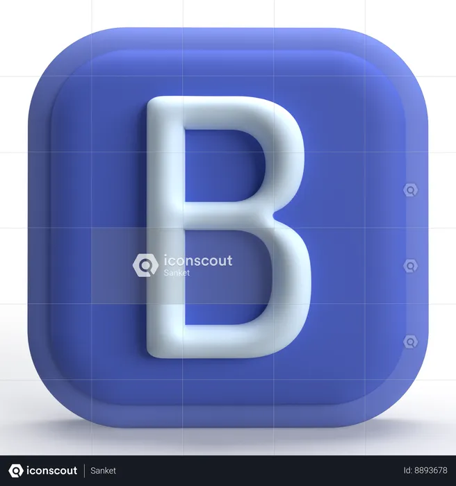 Bold Text  3D Icon