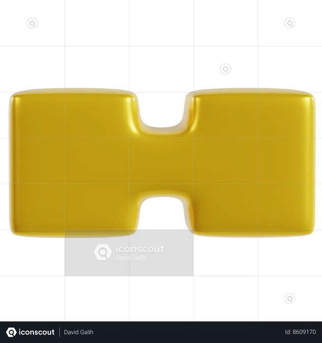 Bold Yellow Geometric Design  3D Icon