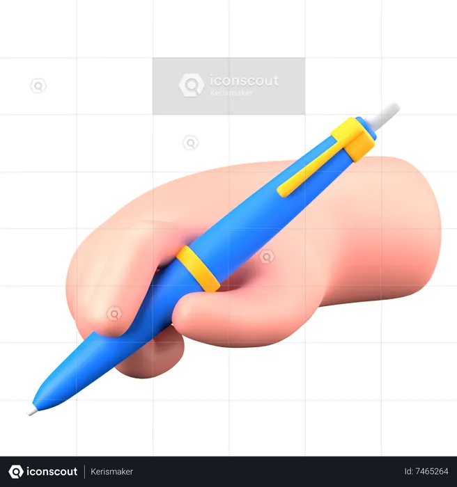 Mano sosteniendo la pluma  3D Icon