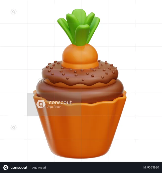 Bolinho de cenoura  3D Icon