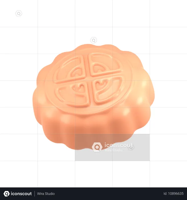 Bolo de lua  3D Icon