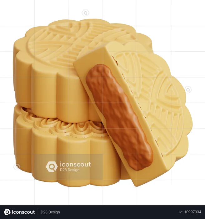 Bolo de lua  3D Icon