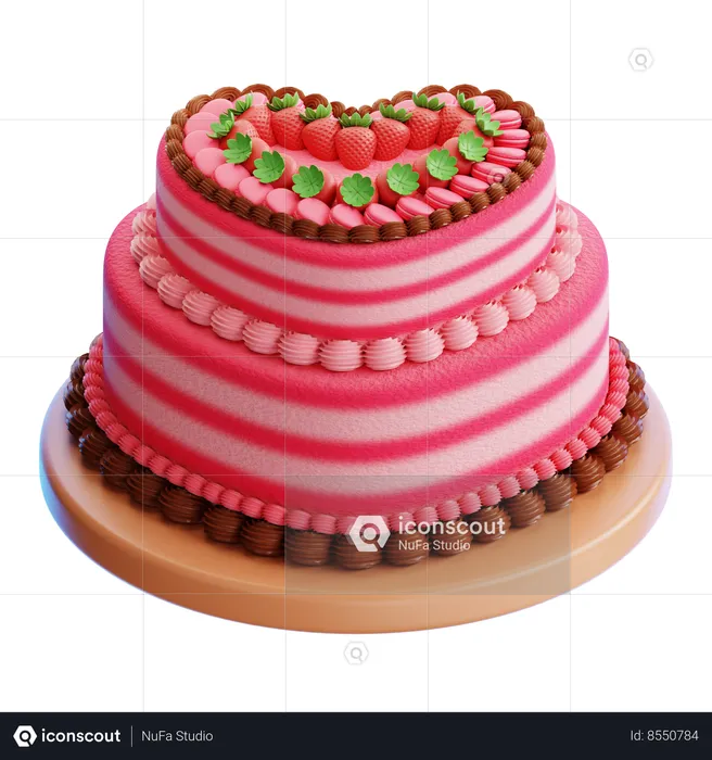 Bolo de amor  3D Icon