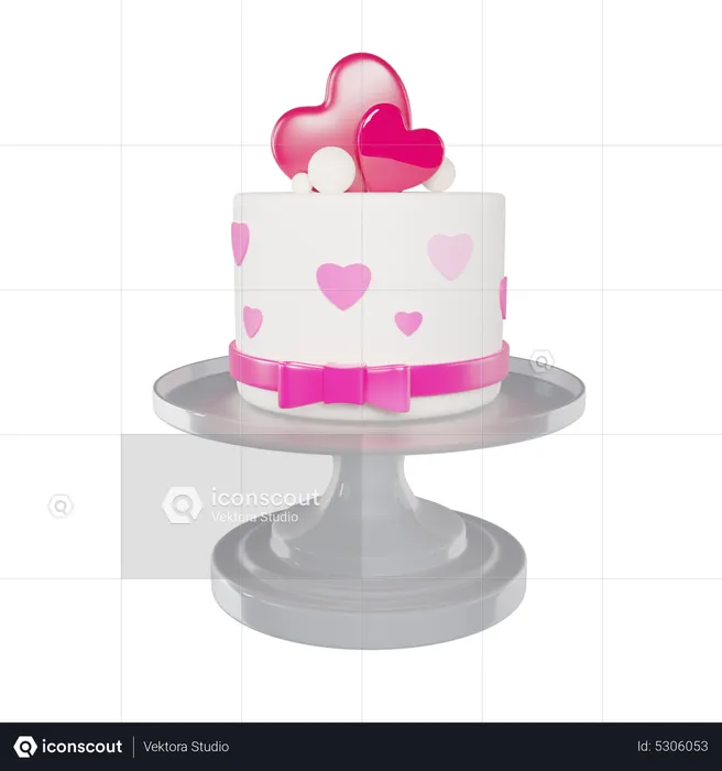 Bolo de amor  3D Icon