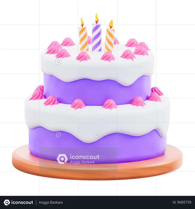 Bolo de aniversário  3D Icon