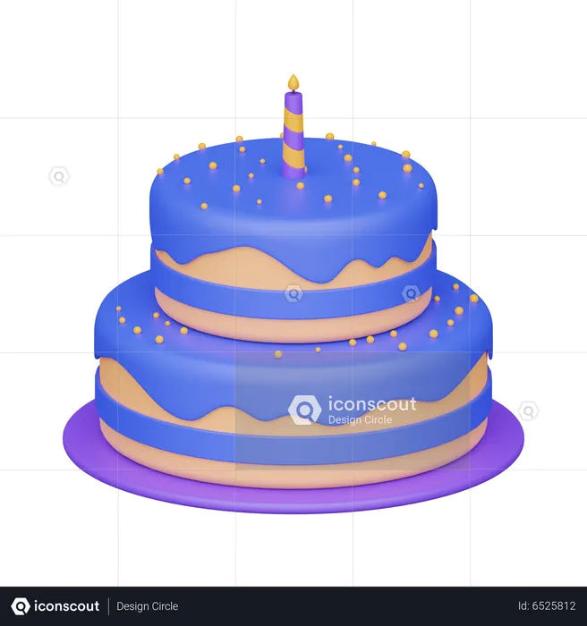 Bolo de aniversário  3D Icon