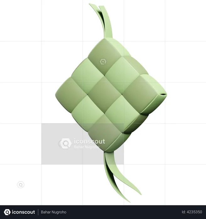 Bolo de ascensão ketupat  3D Illustration