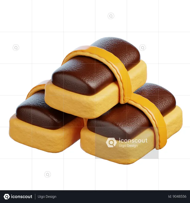 Bolo de chocolate  3D Icon