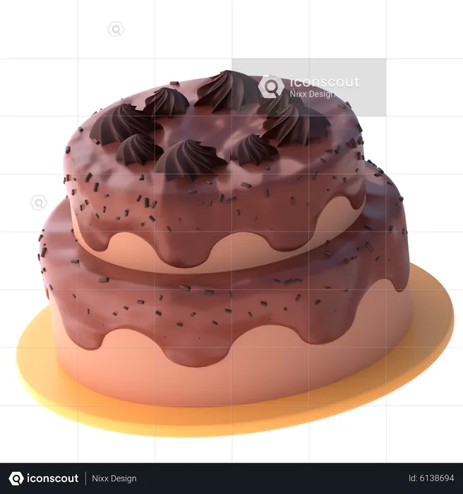 Bolo de chocolate  3D Icon