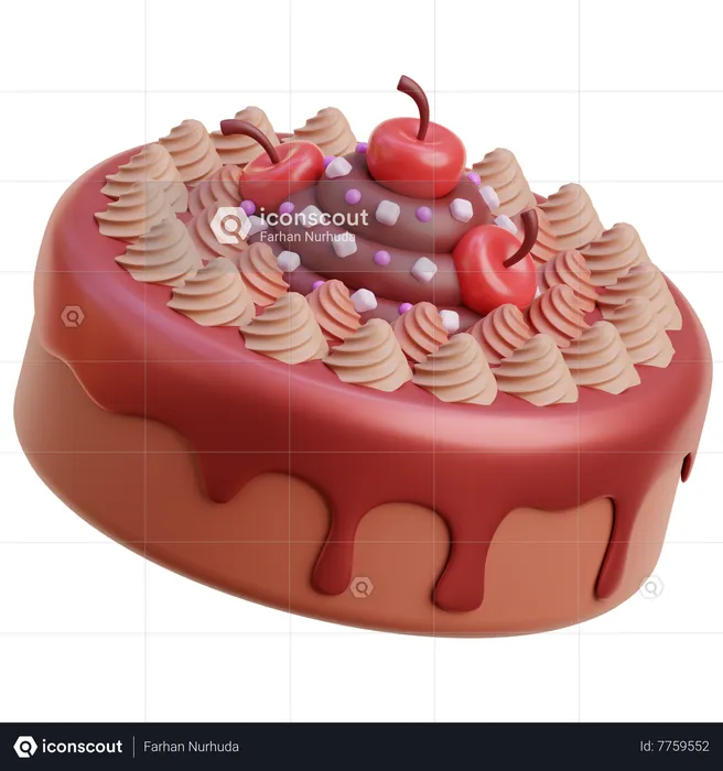 Bolo de chocolate  3D Icon