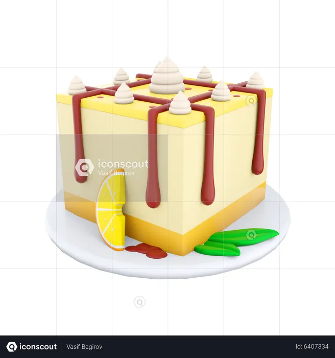 Bolo de queijo  3D Icon