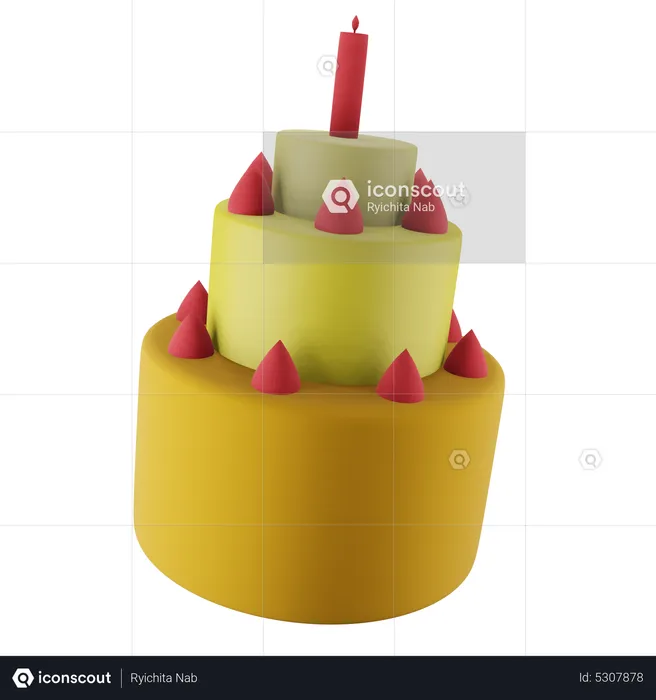 Bolo de festa  3D Icon