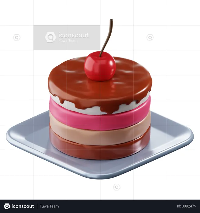 Bolo de mousse  3D Icon