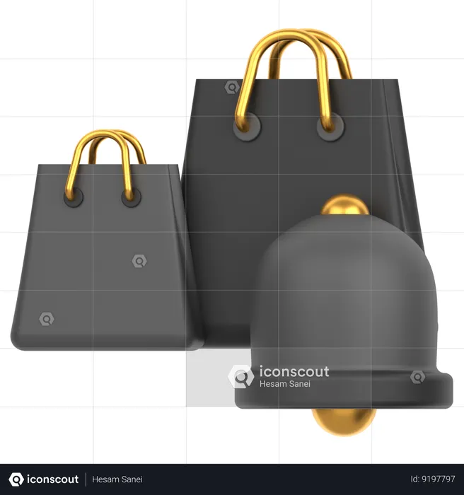 Bolsa com sino  3D Icon