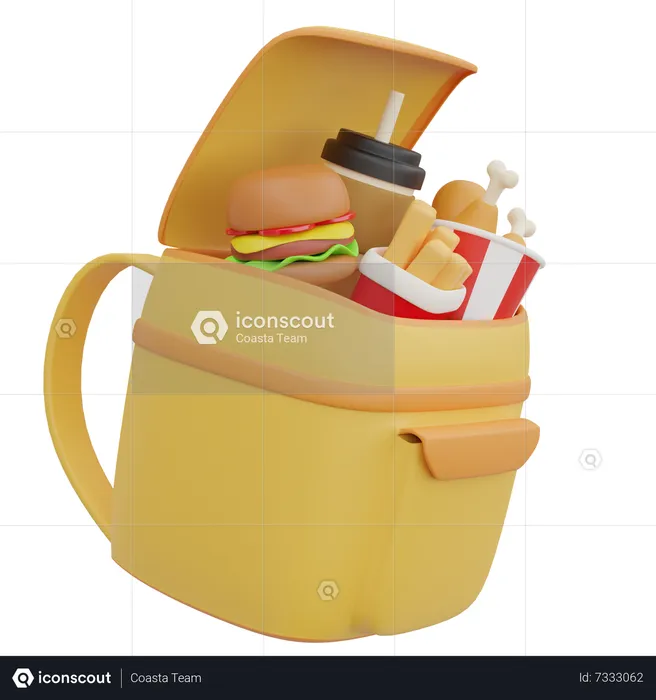 Bolsa de comida y bebida  3D Icon