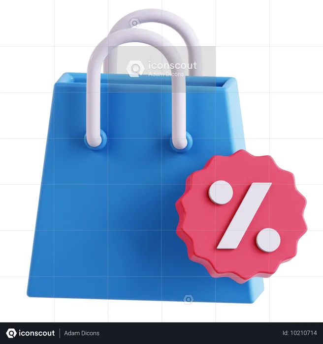 Descuento en bolsa de compras  3D Icon