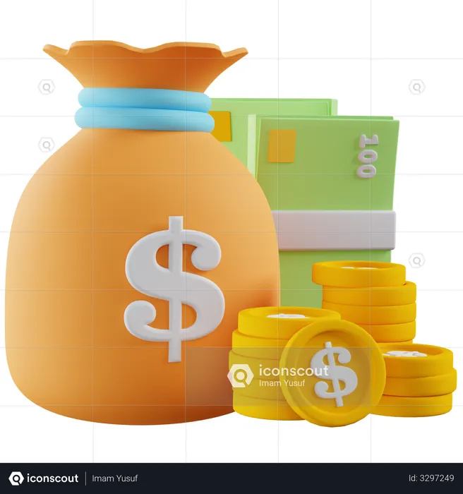 Bolsa de dinero  3D Illustration