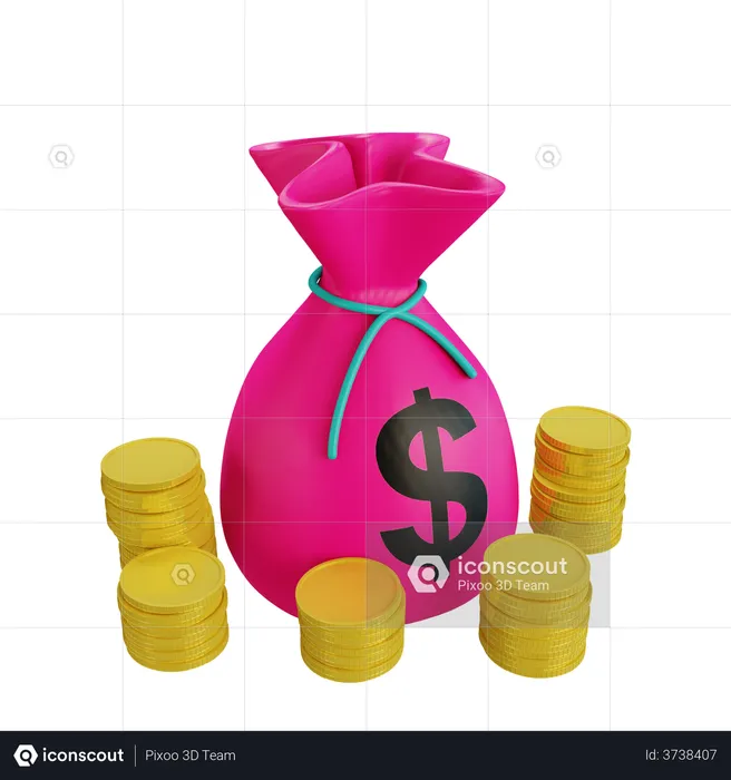 Bolsa de dinero  3D Illustration